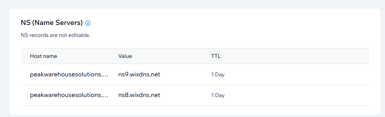 Wix DNS showing old nameserver records that won’t update